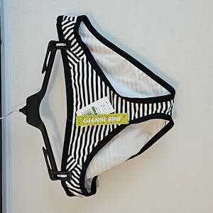 Gianni Bini Double Stripe Retro Pant Swimsuit Bottoms, Size Large, NEW with TAGS